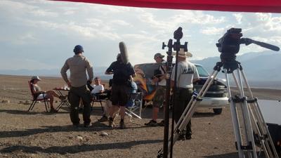 BBC Film Crew in Death Valley on a cool 118 F day
