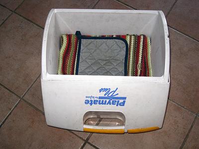 Cooler Lined with Towels