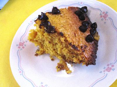 Solar Cooked Orange Chocolate Chip Cake