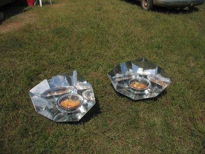 Two hot pots doing stew and bread