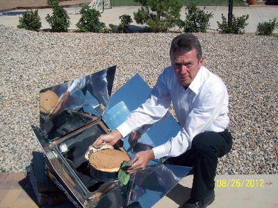 How to solar cook a chocolate cheesecake