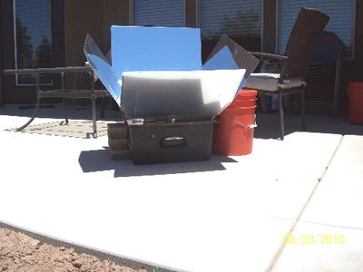 Brick and Bucket Braced Sun Oven