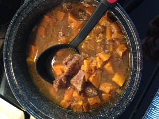 Solar Cooked Carribean Beef Stew
