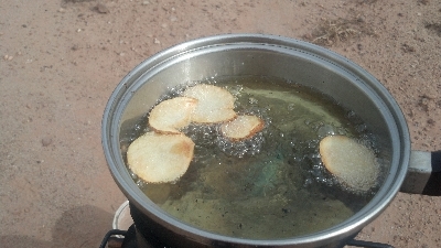 Grover Rocket Stove Potato Chips