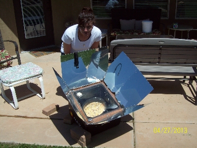 Solar Cooking our Lasagna