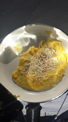 Solar Cooked Omelet on the SolSource...with cheese