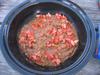 Finished Refried Beans with tomatoes