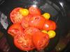 (lightly) Cooked tomatoes in the Hot Pot 
