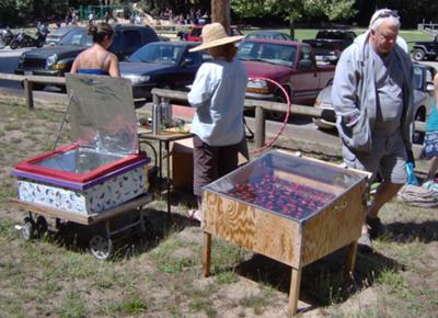 Solar food drier (on the right) from the New Society Publisher book 