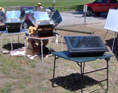Solar Mike of Santa Cruz used the S.O.S. and two Sun Ovens.  Mike is a very informative man. 