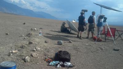 Death Valley wind trying to carry off the Parabolic