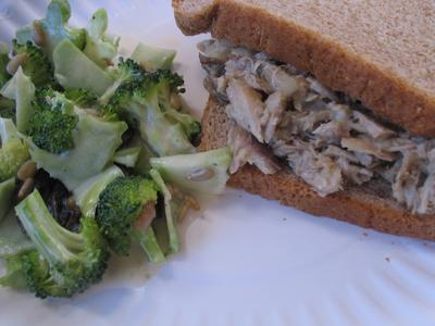 Shredded Sunshine Chicken Sandwich (solar cooked)