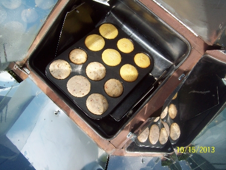 regular muffin pan in a Sun Oven