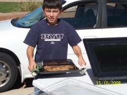 Joshua solar cooking at age 1