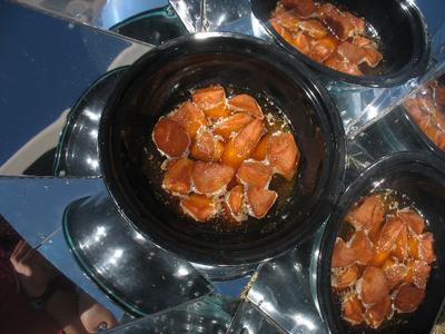 Hot Pot Solar Cooker Sweet Potatoes