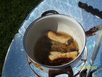 Oil too hot for browning...it was burning